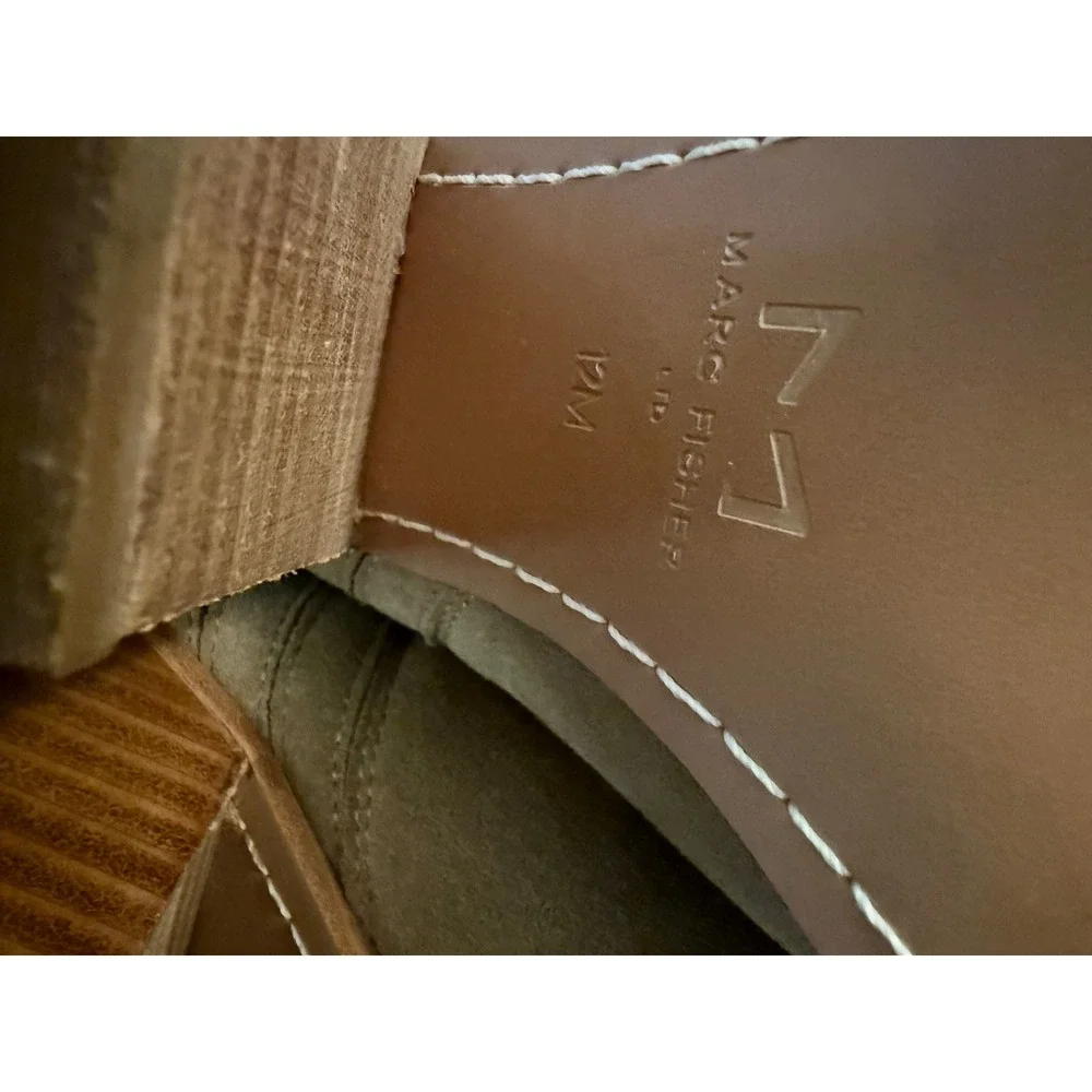 Marc Fisher LTD Alva Tan Suede Pointed Toe Block Heel‎ Ankle Boots Size 12M